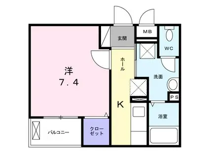 シェーネ(1K/2階)の間取り写真
