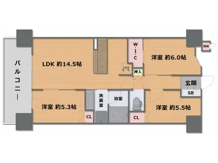 クラッシィハウス京都六地蔵(3LDK/20階)の間取り写真