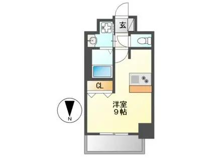 プレサンスNAGOYA桜通ビッグビート(ワンルーム/7階)の間取り写真