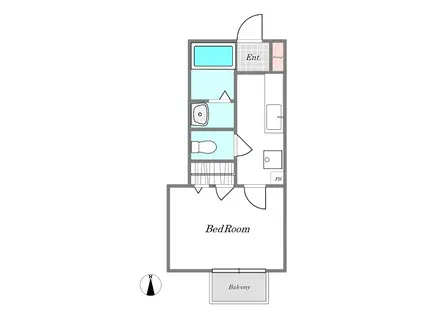 ディマンシュII(1K/1階)の間取り写真