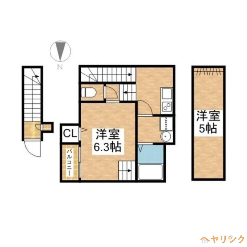 RESIDENCER名古屋(1K/2階)の間取り写真