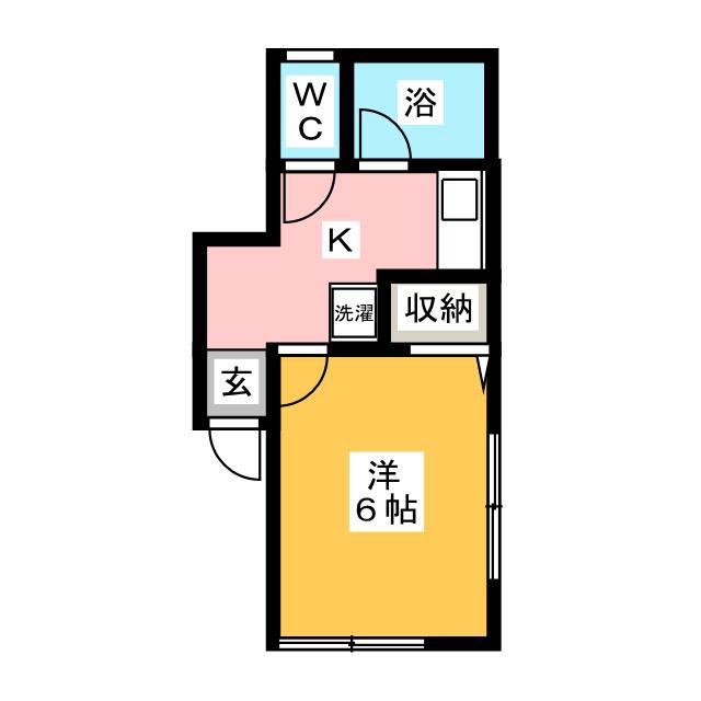 パインヒル南小岩(1K/2階)の間取り写真
