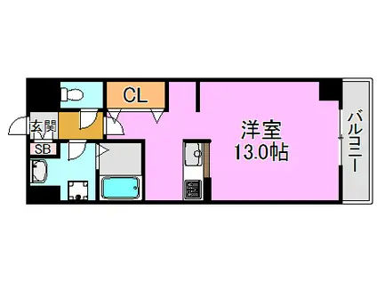 ベローナ(ワンルーム/5階)の間取り写真