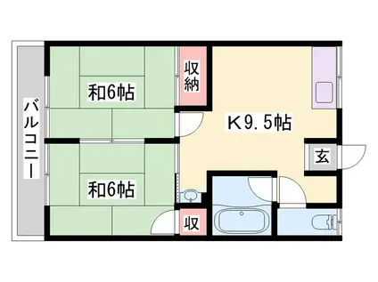 アークヒルズ(2K/1階)の間取り写真