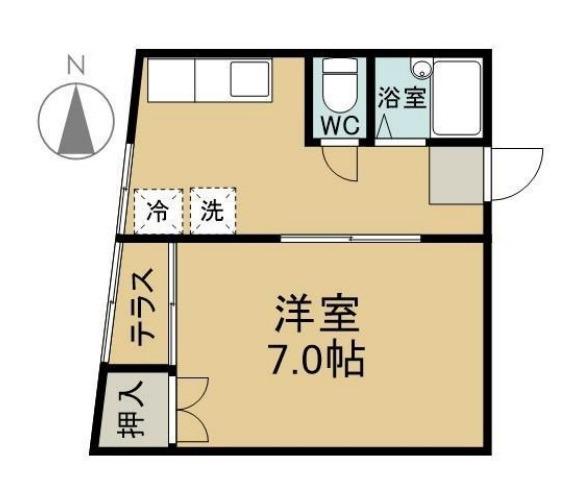 エミリービル(1K/2階)の間取り写真