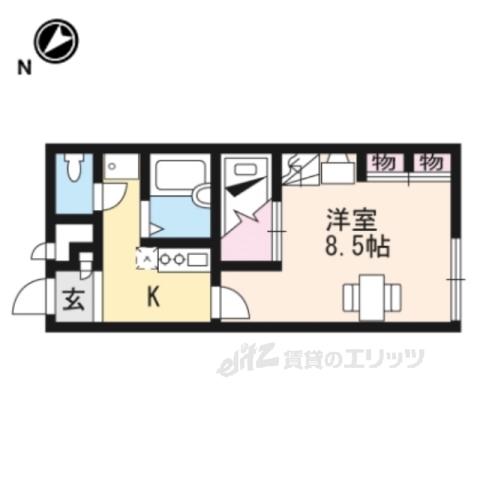 レオパレス比叡(1K/2階)の間取り写真