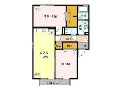 メイスクエアA(2LDK/2階)の間取り写真