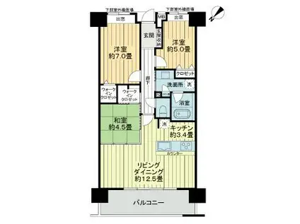 ライオンズ宜野湾ベイサイドアリーナ(3LDK/6階)の間取り写真