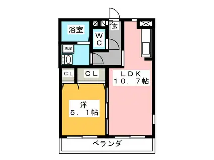 リベルテ(1LDK/1階)の間取り写真