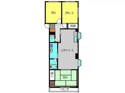 TMBアベニュー(3LDK/2階)の間取り写真