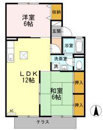 セジュールKⅠ(2LDK/1階)の間取り写真