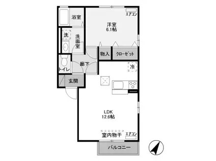 グランジェ I(1LDK/1階)の間取り写真