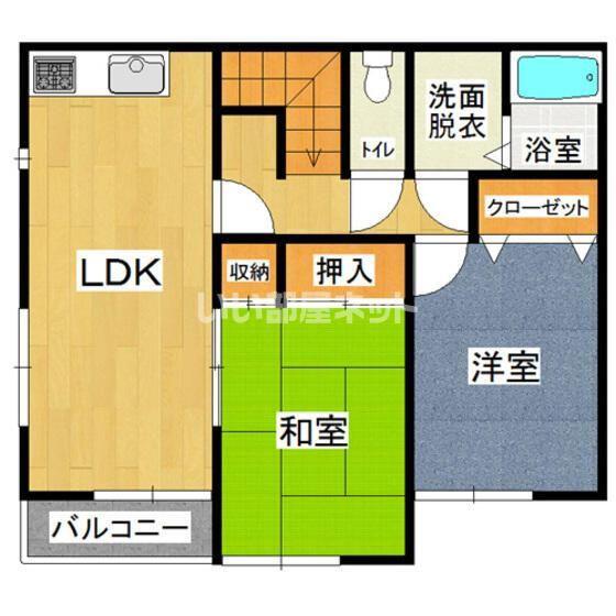 グリーンヒル(2LDK/2階)の間取り写真