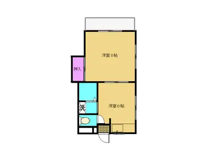 シャロム新町(1DK/3階)の間取り写真