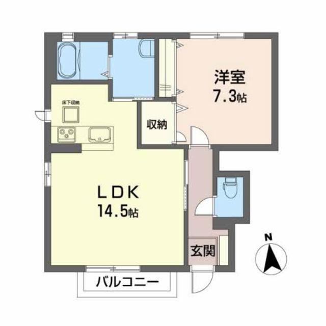 サングリーンB(1LDK/1階)の間取り写真