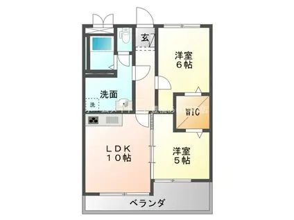 大羽マンション(2LDK/6階)の間取り写真