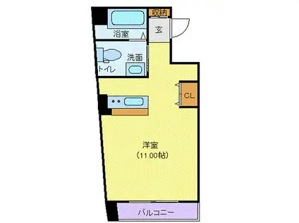 フラワーシティINブラボン(ワンルーム/7階)の間取り写真