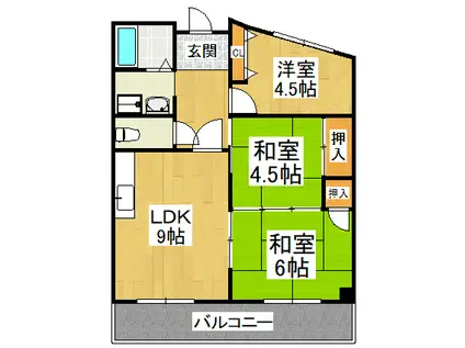 メゾングリフィン(3LDK/3階)の間取り写真