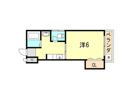 ドミール大黒(1K/4階)の間取り写真