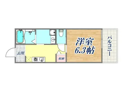 TENTREE神戸長田(ワンルーム/1階)の間取り写真