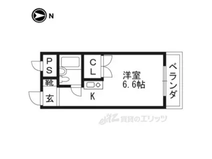 DACOURT(ワンルーム/2階)の間取り写真