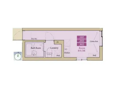 ロータスガーデン住吉(ワンルーム/1階)の間取り写真