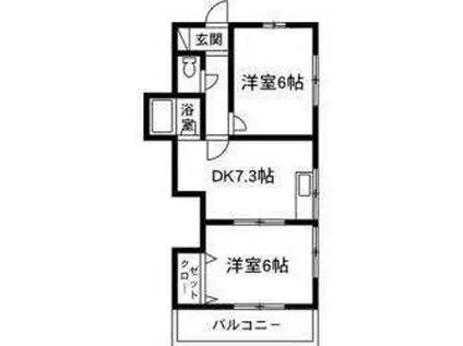 ベルメゾン(2DK/3階)の間取り写真