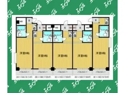 パリーマンション(ワンルーム/3階)の間取り写真