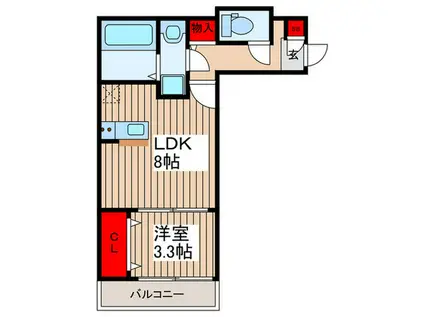 アソシエート桶川(1LDK/3階)の間取り写真