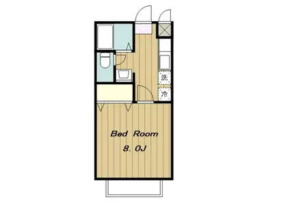 ベルフラワー(1K/1階)の間取り写真