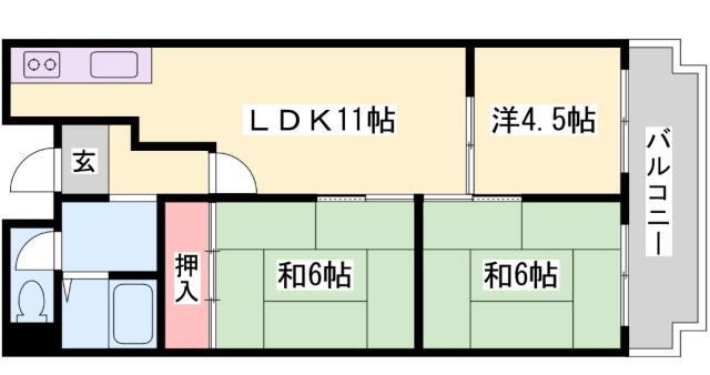 メゾン今在家(3LDK/1階)の間取り写真