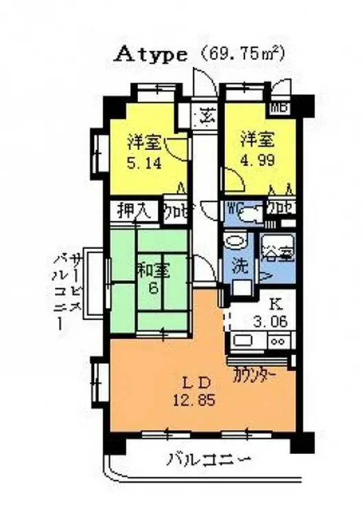 アスピシャス 5階階 間取り