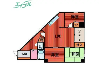 シティウエストコート(2SLDK/9階)の間取り写真