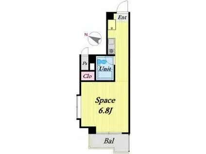 モンテメール垂水(ワンルーム/2階)の間取り写真