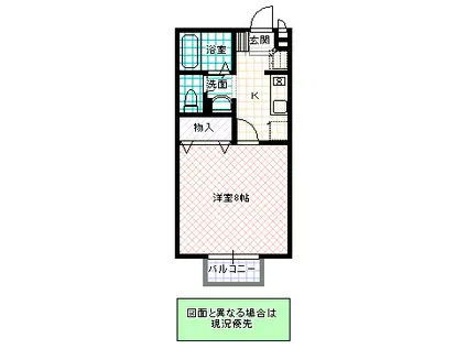 ヴィラージュ(1K/1階)の間取り写真