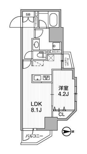 LUNIQ新御徒町I(1LDK/2階)の間取り写真