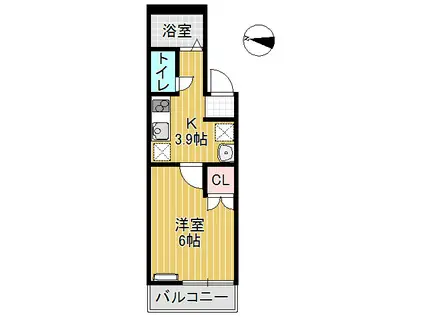 サンハイツ・アライ(1K/2階)の間取り写真