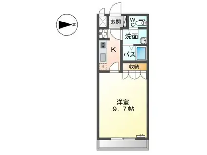 カレント(1K/1階)の間取り写真