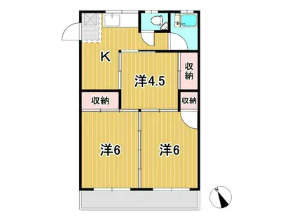 長山ハイツ(3K/2階)の間取り写真