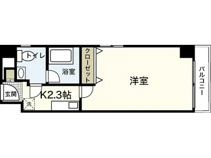アンプレッシオン十日市(1K/4階)の間取り写真