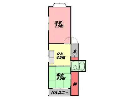 大野パレス(2DK/3階)の間取り写真