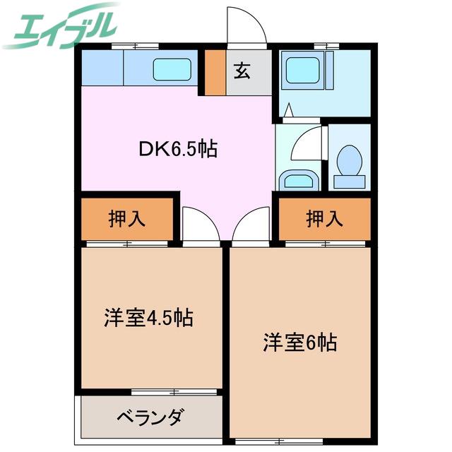 パークテラス城北(2DK/7階)の間取り写真