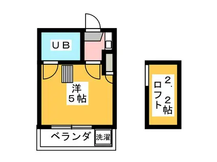 リバーブル久米川B(1K/1階)の間取り写真