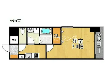 フォンテーヌ 加賀屋(1K/2階)の間取り写真