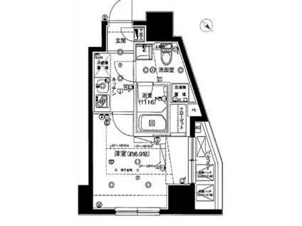 ハーモニーレジデンス大森山王(1K/15階)の間取り写真