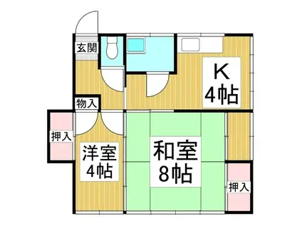 駅西ハイツ(2K/2階)の間取り写真