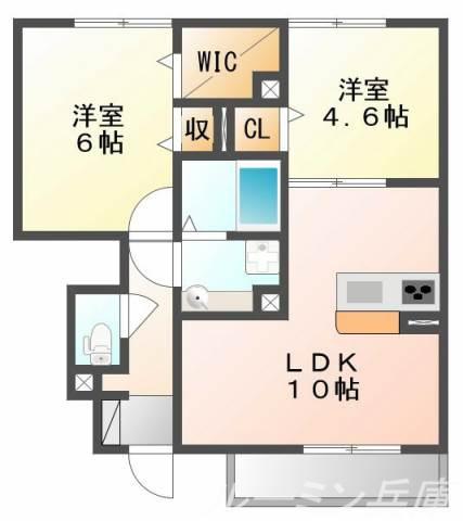 ヴィオラ志染(2LDK/1階)の間取り写真