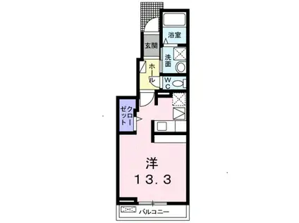 ブルムンタウン(ワンルーム/1階)の間取り写真