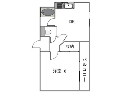 沢上コーポ(1DK/1階)の間取り写真
