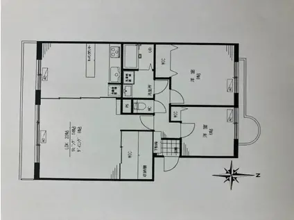 駒沢マンション(2LDK/3階)の間取り写真